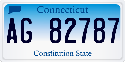 CT license plate AG82787
