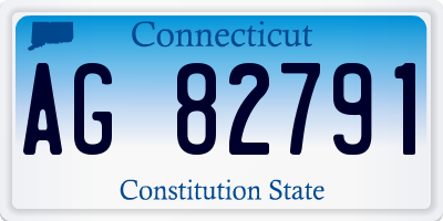 CT license plate AG82791
