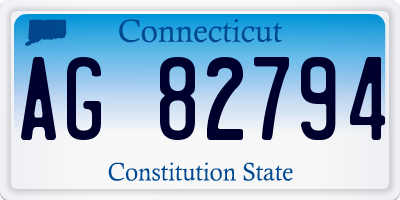 CT license plate AG82794