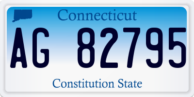 CT license plate AG82795