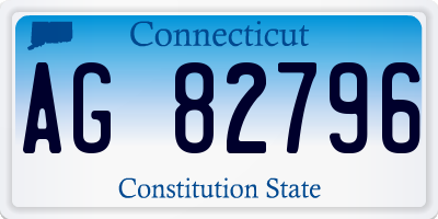 CT license plate AG82796