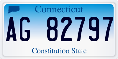 CT license plate AG82797