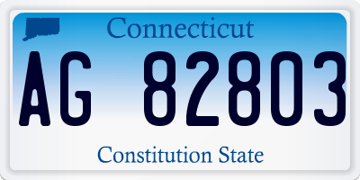 CT license plate AG82803