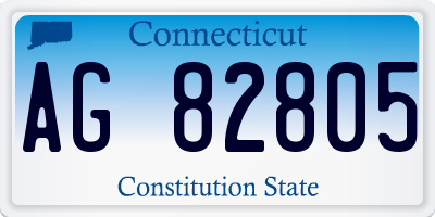 CT license plate AG82805