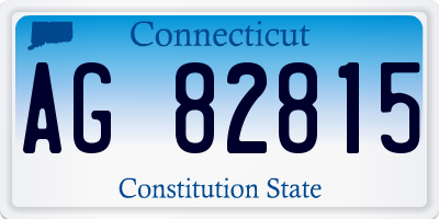 CT license plate AG82815