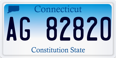CT license plate AG82820