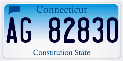 CT license plate AG82830