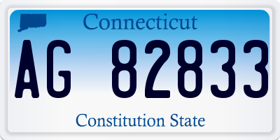 CT license plate AG82833