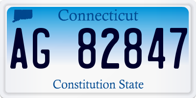 CT license plate AG82847