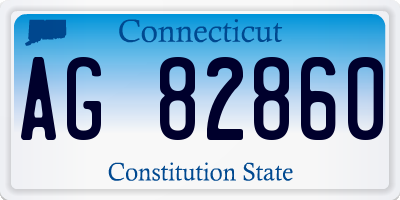 CT license plate AG82860