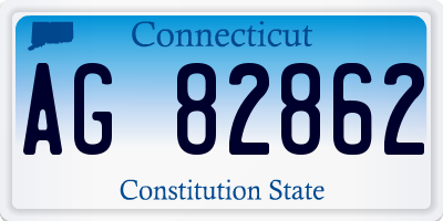 CT license plate AG82862