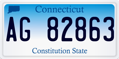 CT license plate AG82863