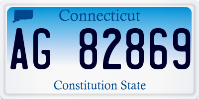 CT license plate AG82869