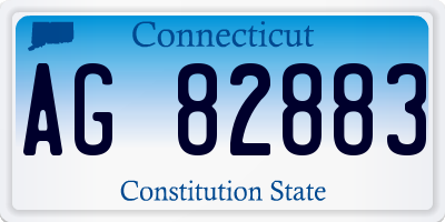 CT license plate AG82883