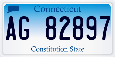 CT license plate AG82897