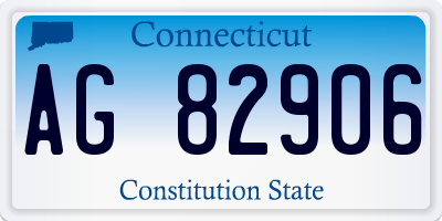 CT license plate AG82906