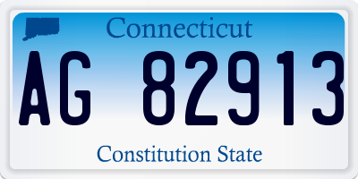 CT license plate AG82913