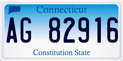 CT license plate AG82916