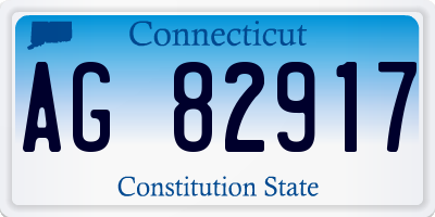 CT license plate AG82917