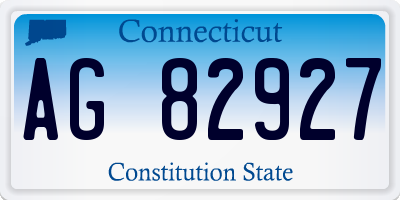 CT license plate AG82927