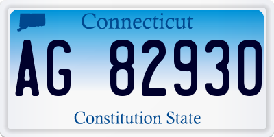 CT license plate AG82930