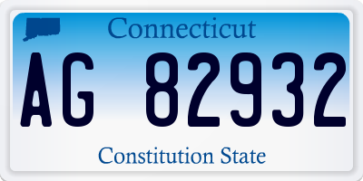 CT license plate AG82932