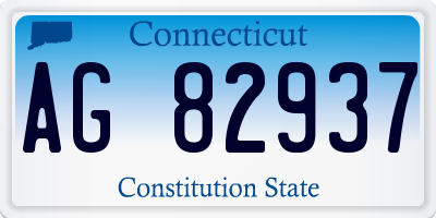 CT license plate AG82937