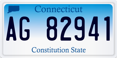 CT license plate AG82941