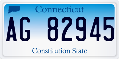 CT license plate AG82945