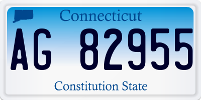 CT license plate AG82955
