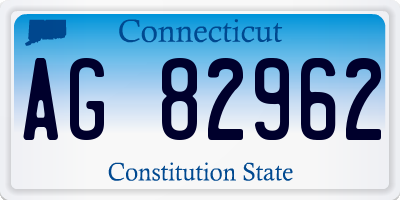 CT license plate AG82962