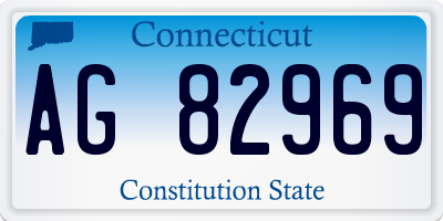 CT license plate AG82969