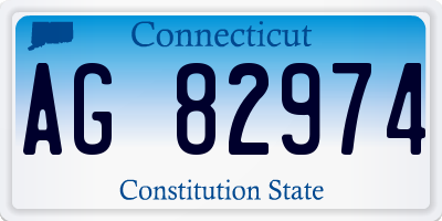 CT license plate AG82974