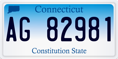 CT license plate AG82981