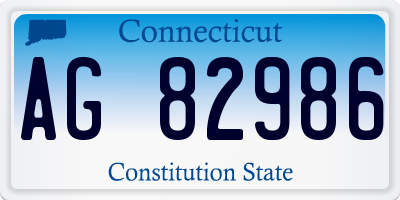 CT license plate AG82986