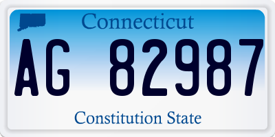 CT license plate AG82987