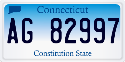 CT license plate AG82997