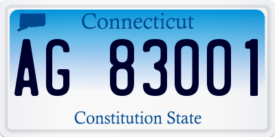 CT license plate AG83001