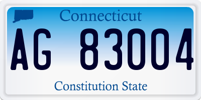 CT license plate AG83004