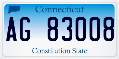 CT license plate AG83008