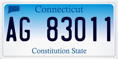 CT license plate AG83011