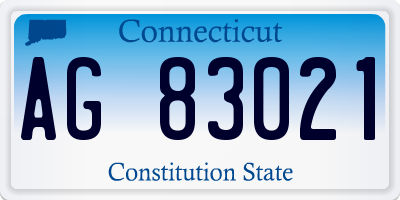 CT license plate AG83021