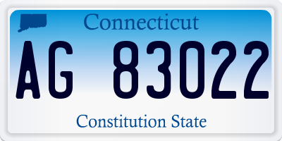CT license plate AG83022