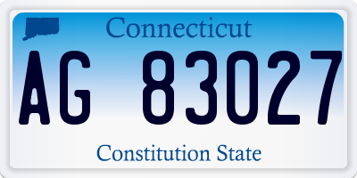 CT license plate AG83027