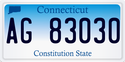 CT license plate AG83030