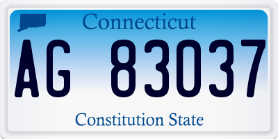 CT license plate AG83037