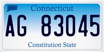 CT license plate AG83045