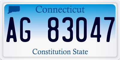 CT license plate AG83047