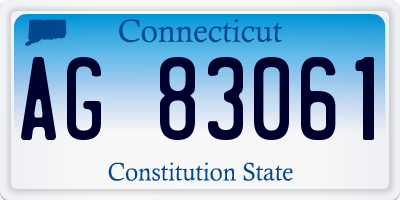 CT license plate AG83061