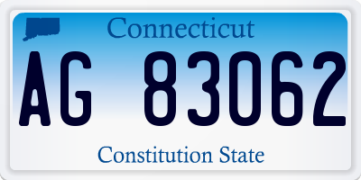 CT license plate AG83062